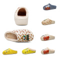 Custom Plush Slippers Wholesalers Eva Waterproof Winter Indoor Bedroom House Home Fashion Fur Slide  Women'S Men'S Slipper